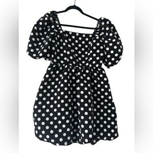 River Island Puffy Sleeve Polka Dot Dress